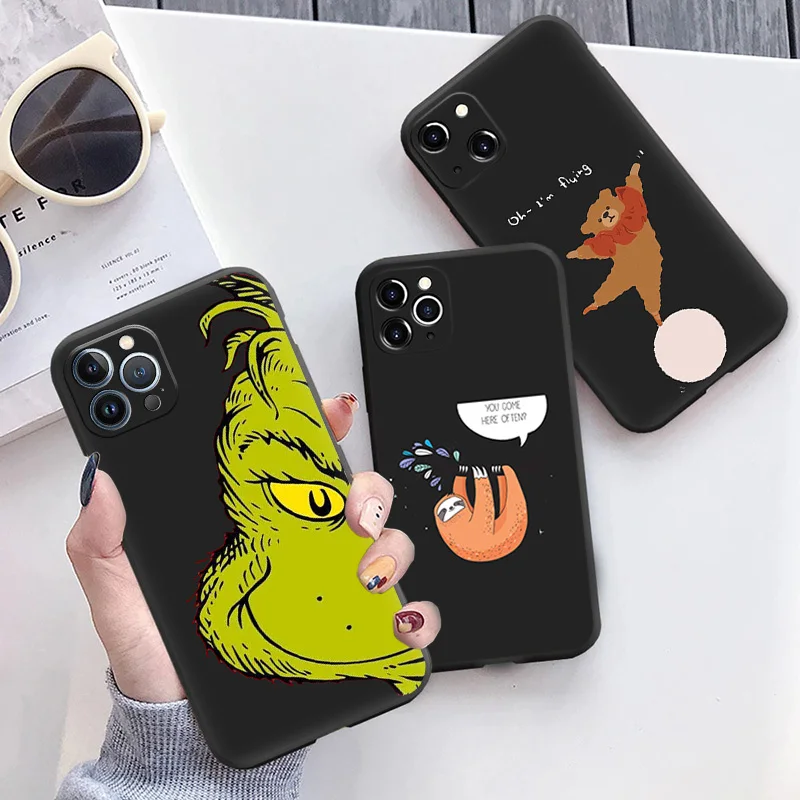 Sloth Bulldog bunny duck Soft Silicone Phone Case For iPhone 16 Pro Max 15 14 13 12 11 XR XS 7 8 Plus Matte Print Protect Cover