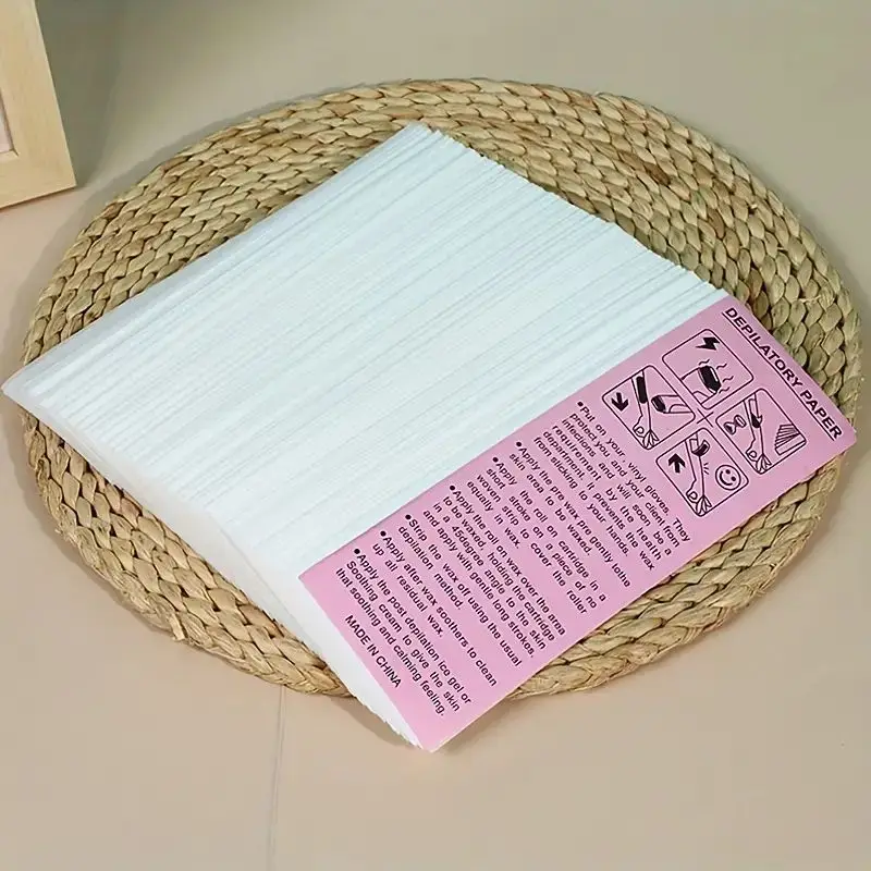 20/100pcs Deluxe Hair Removal Wax Strips Kit - Easy to Use, Disposable, Gentle on Skin, Painless Depilatory Wax Papers for Face image 2