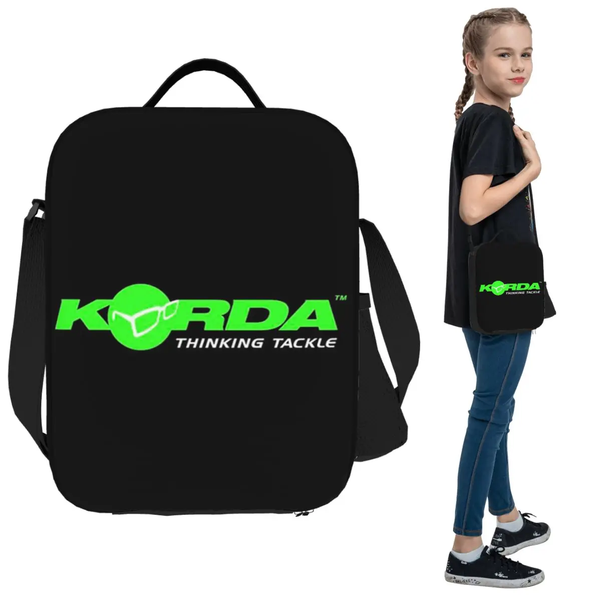 

Korda Fishing Logo Insulated Lunch Bag for Women Office Cooler Thermal Food Box Tote Portable Lunch Boxes Container