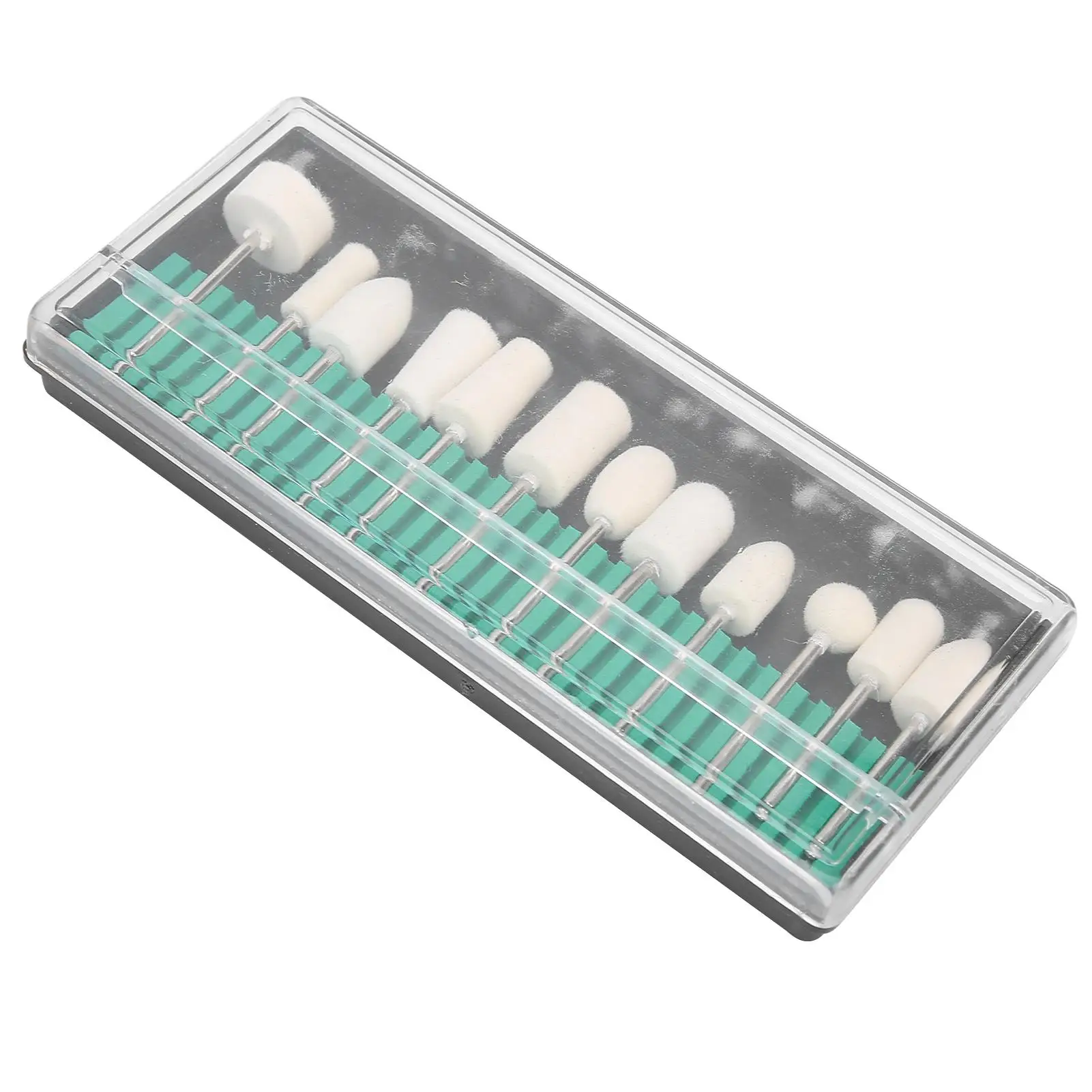 12pcs Wool Felt Nail Grinding Polishing Heads Set for Portable Nail Drill Bits Accessories
