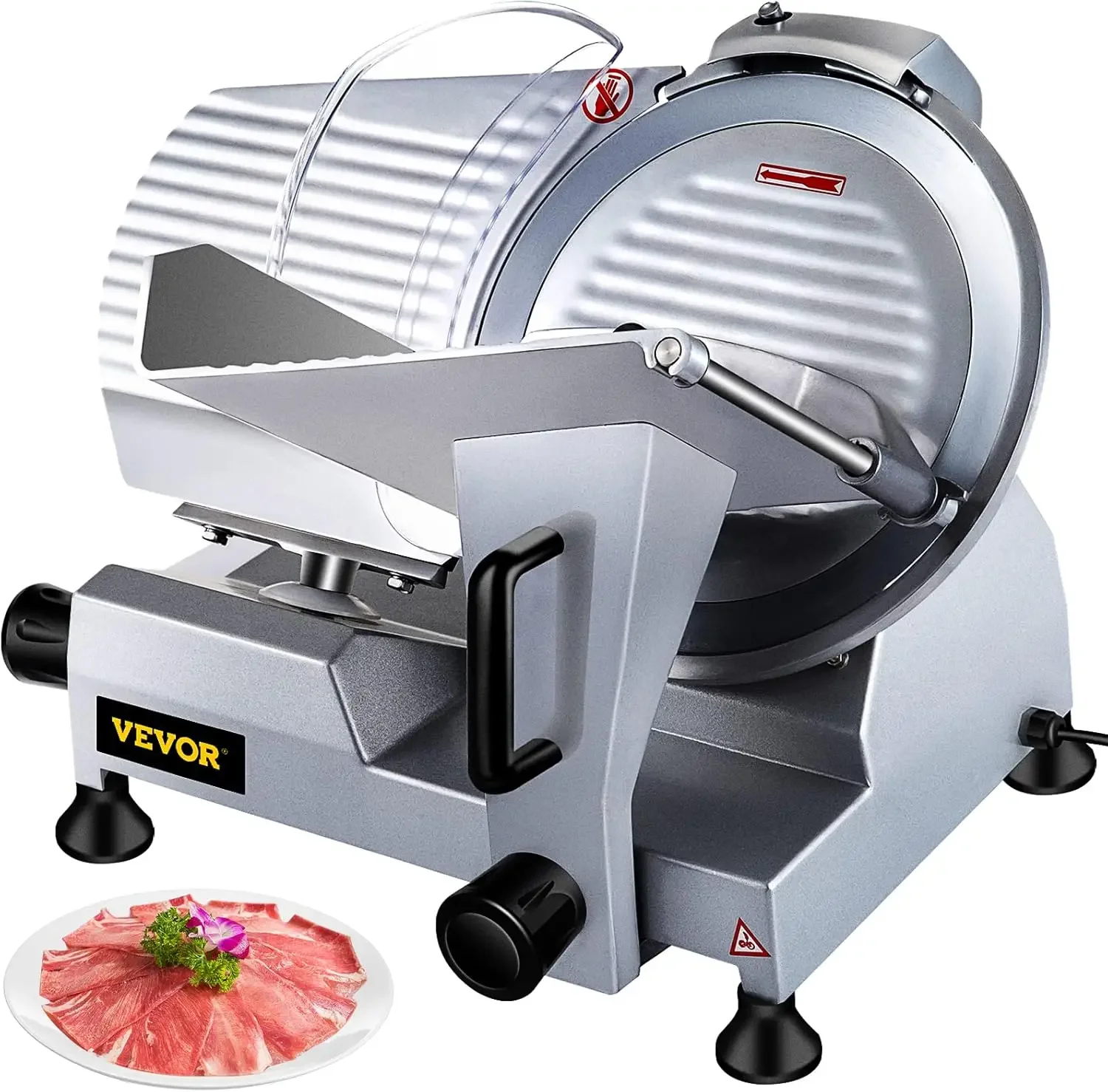 Commercial Meat Slicer,12 inch Electric Meat Slicer Semi-Auto 420W Premium Carbon Steel Blade Adjustable Thickness, Deli Meat Ch