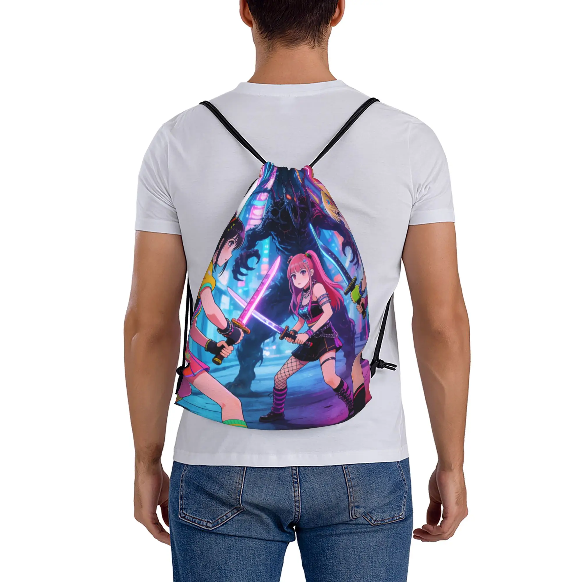 K POP 4  Drawstring Bags Shopping Unisex Storage Organize Bundle Pocket Rope Bag