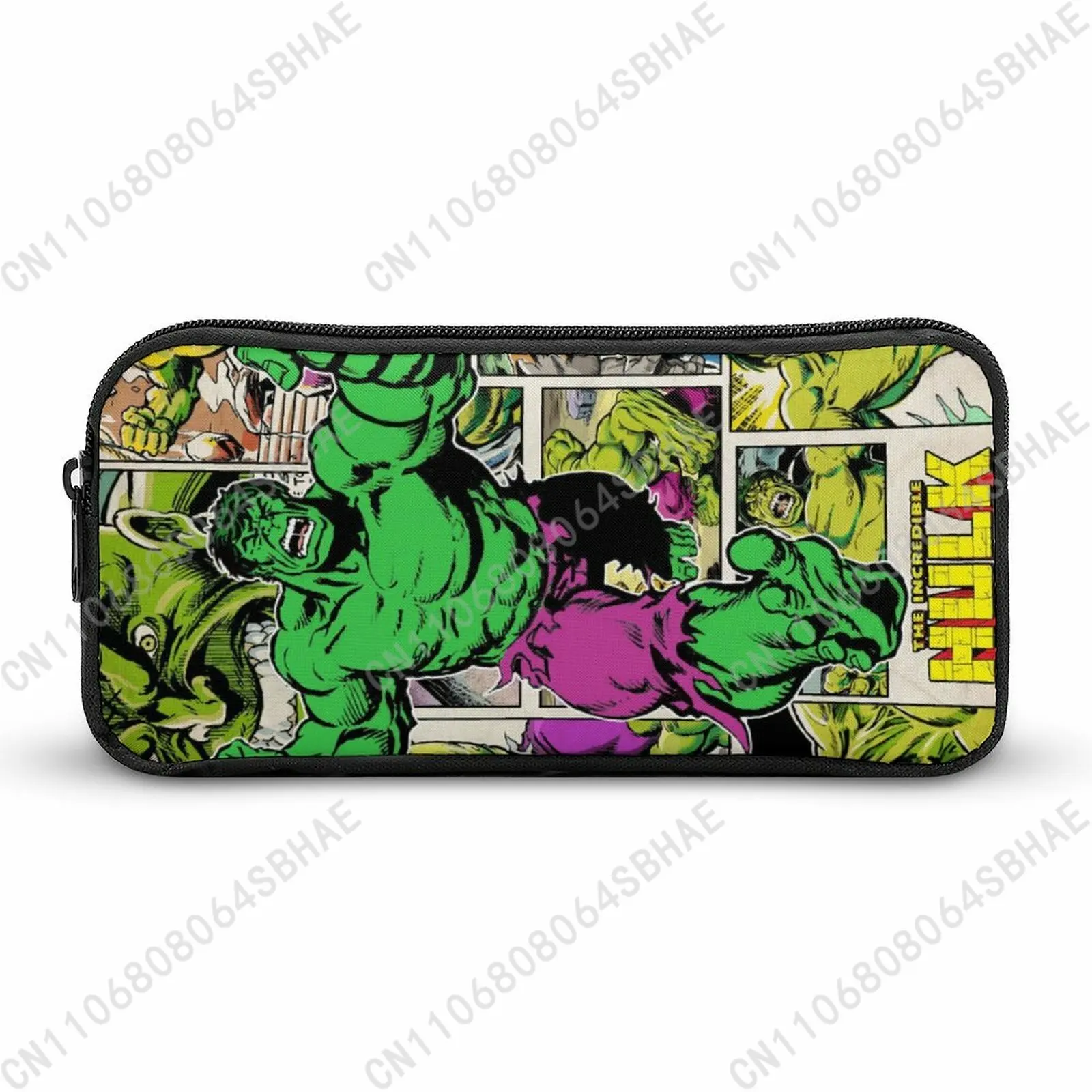 Estuche para lápices Marvel The Incredible Hulk, estuche para lápices con diseño personalizado para adolescentes, bolsa para lápices simple, bolsa para papelería escolar, bolsa con cremallera personalizada para Cosplay