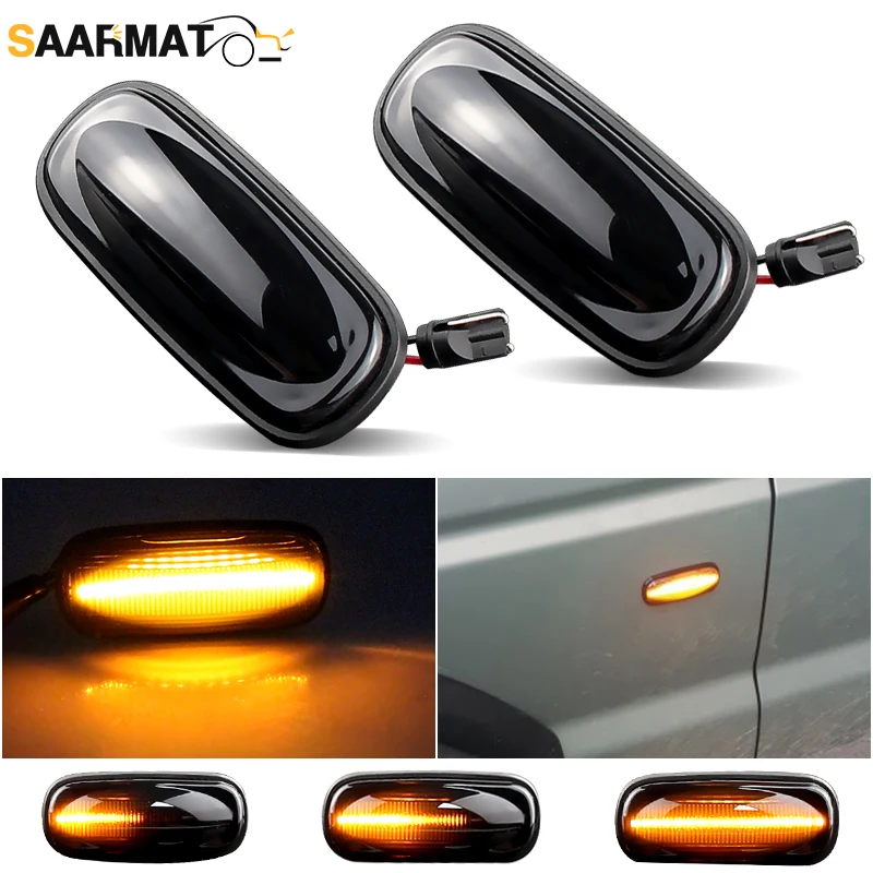 2pcs LED Dynamic Flowing Water Side Marker Light For Land Rover Defender Freelander Discovery 2 LR2 OEM:XGB100310L