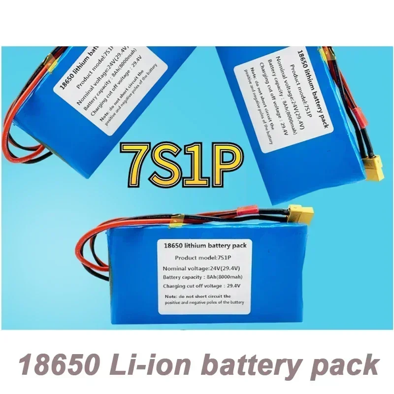 New 7s1p 24V 8000mah 18650 lithium ion battery pack  for scooter toy bicycle with built-in BMS and charger sales