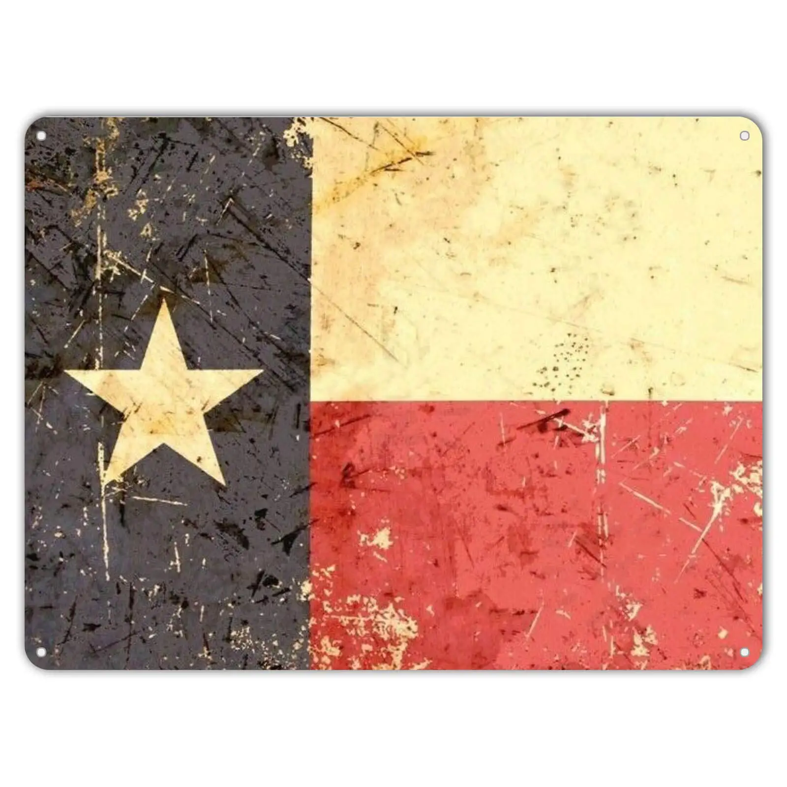 ZYPENG Texas Flag Lone Star State Rustic Patriotic Garage Bar Wall Decor Metal Tin Sign 16 x 12 inches