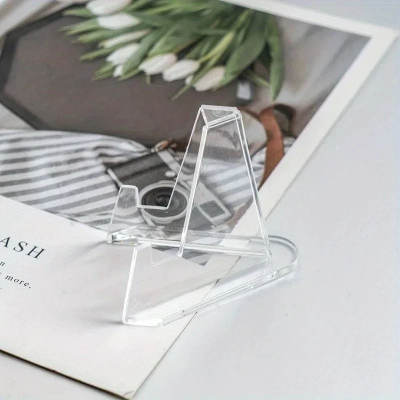 الاكريليك عملة عرض موقف 10 قطعة أصحاب واضح حامل صغير حامل بطاقة التداول العلوي حامل دعم واضح لبطاقة Kpop المعبود