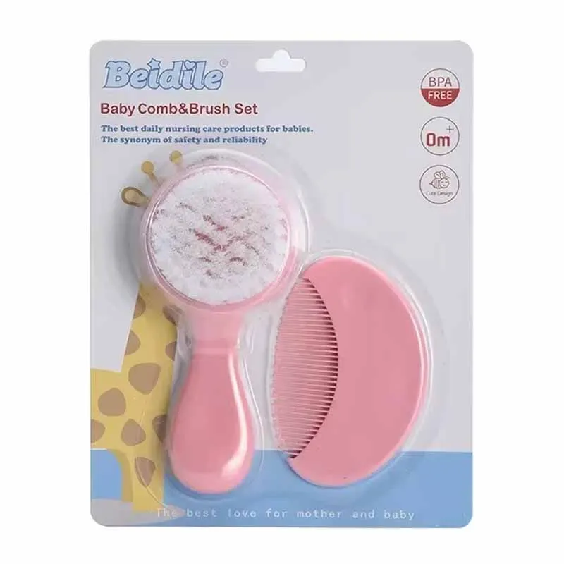 2pcs Baby Comb Hair Brush Set Portable Bath Brush Comb Kids Toddlers Soft Hairbrush Head Massager for Boy Girl Care Supplies