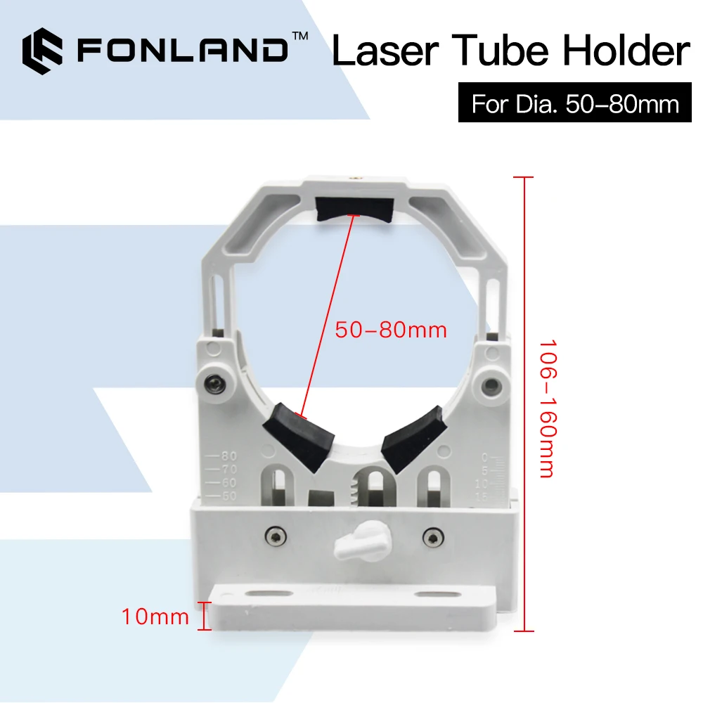 FONLAND – Support de Tube Laser CO2, Support en plastique Flexible 50-80mm pour Machine de découpe et gravure Laser 50-180W, 2 pièces/ensemble