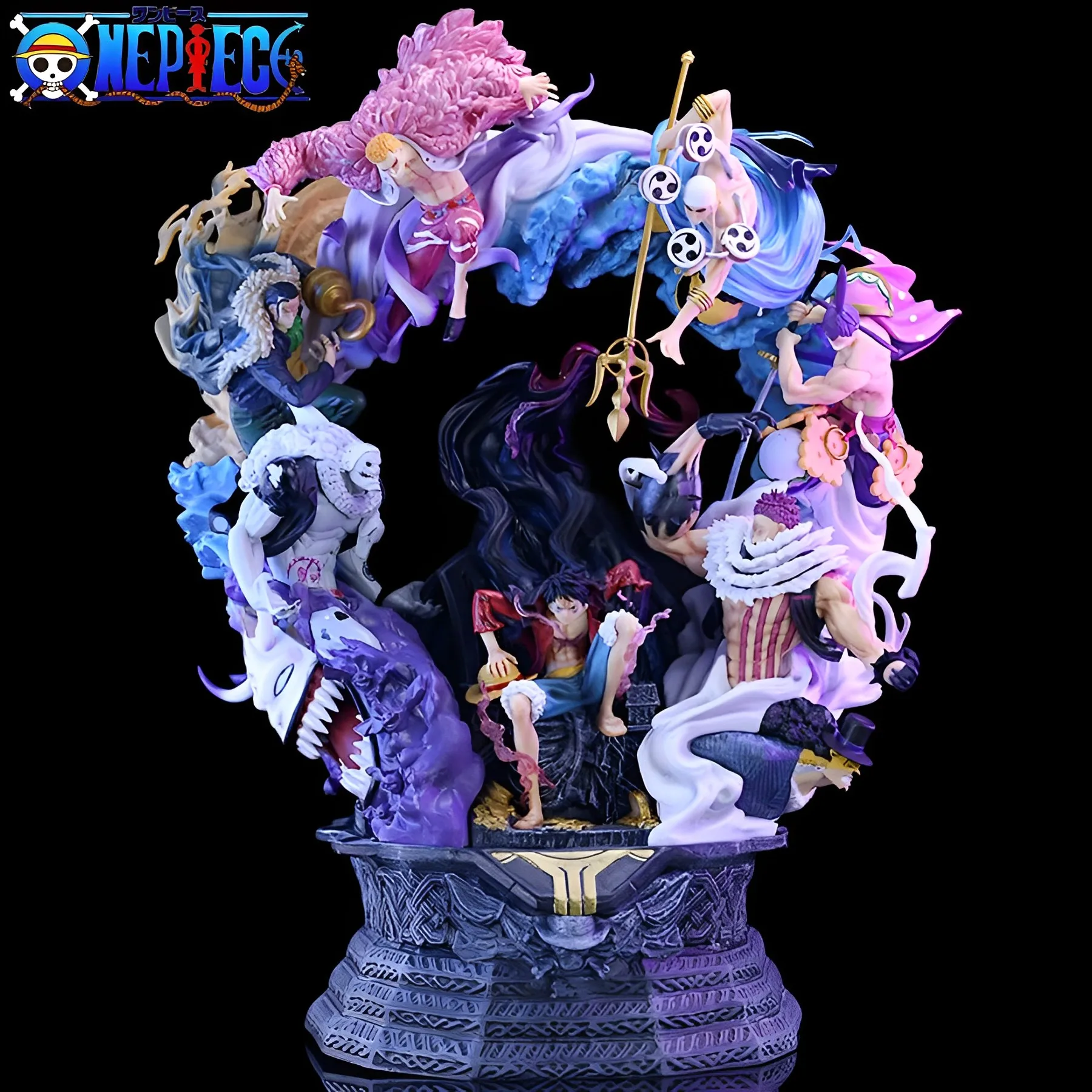 

One Piece Anime Figure Luffy Gk Ls Anniversary Throne Enel Katakuri Statue Pvc Action Figurine Collectible Toy Model Decor Gift