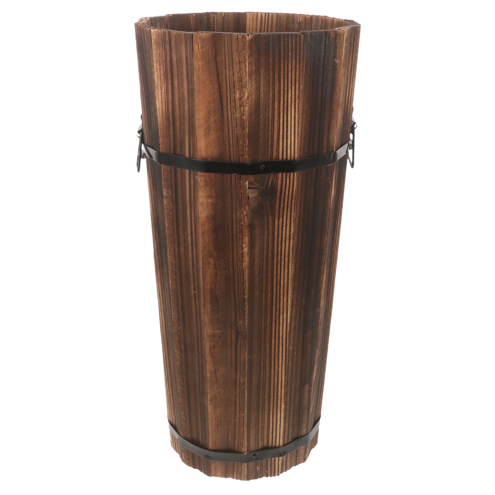 

Wooden Umbrella Bucket Storage Holder Walking Stick Hotel Stand Trashcan for Outdoor Plant Classroom