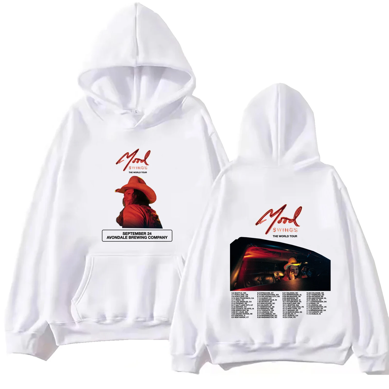 Marcus King Mood Swings The World Tour 2024 Hoodie Tops Long Sleeve Sweatshirt Music Fans Gift Spring and Summer  Regular