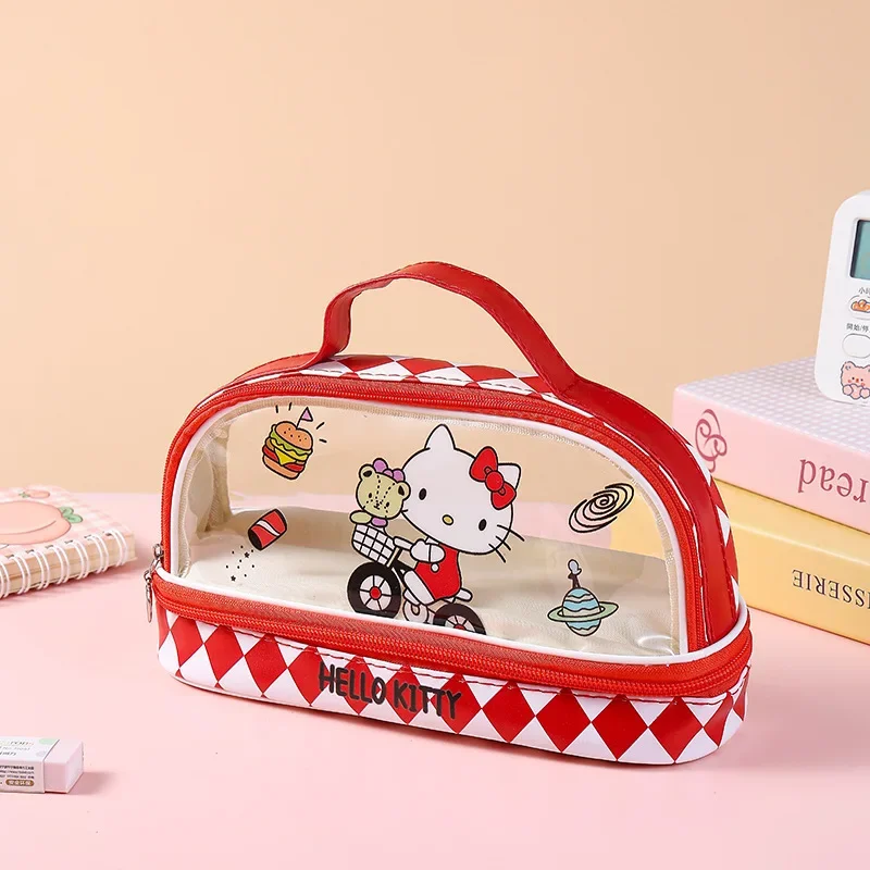 Sanrio Hello Kitty tempat pensil lucu kartun Kuromi My Melody Cinnamoroll siswa tas alat tulis perlengkapan sekolah hadiah liburan