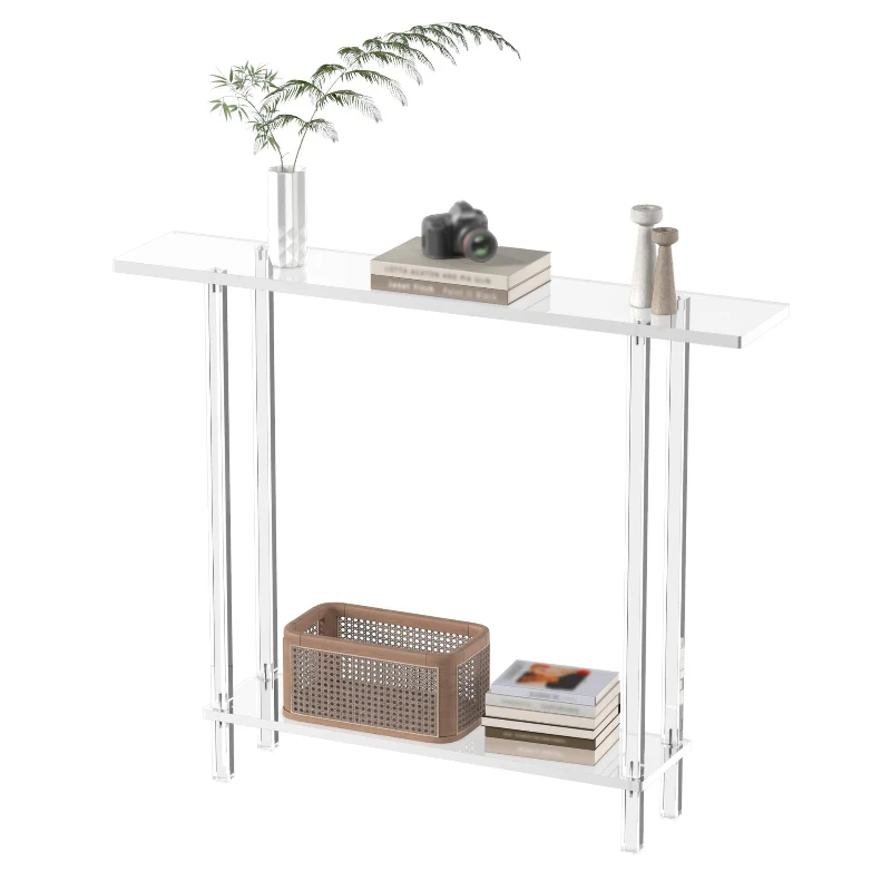 

Long porch table light luxury assembly new Chinese transparent shelf entrance porch table narrow table
