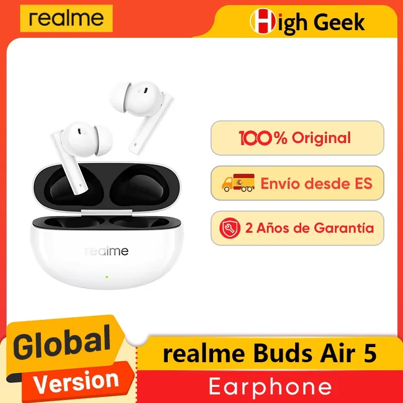 realme Buds Air 5 Global Version TWS Earphone 50dB Active Noise Cancellation Up to 38 Hours Playback Bluetooth 5.3 IPX5