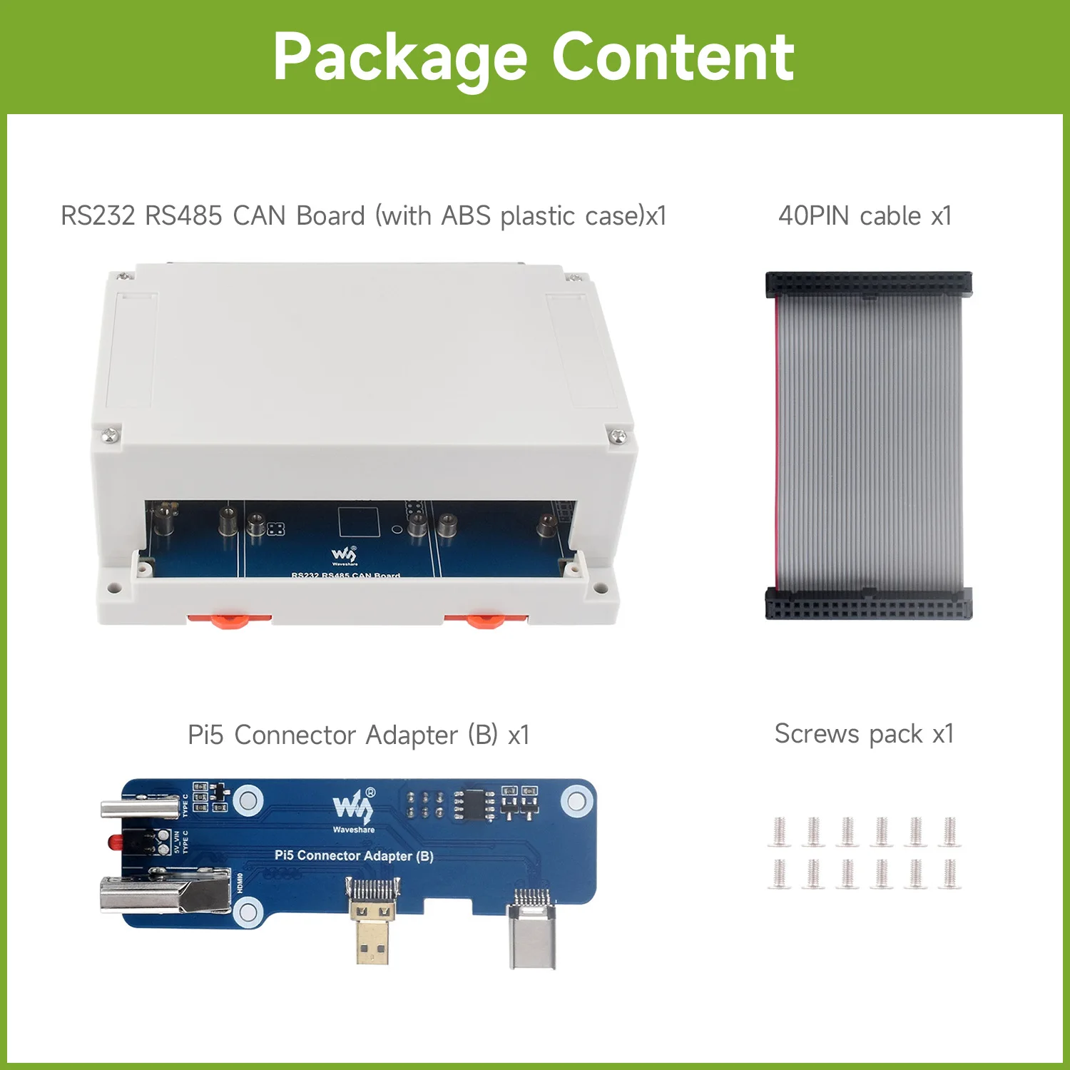 Imagem -02 - Placa de Expansão Waveshare Isolada Rs232 Rs485 Can Can fd para Raspberry pi Expande 2x Rs485 1x Rs232 1x Can fd e 1x Can