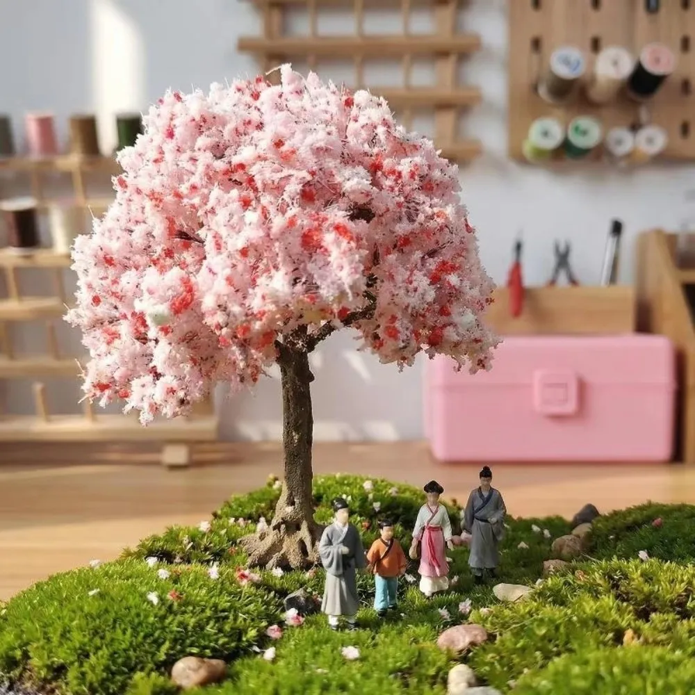 1/5PCS DIY Crafts Miniature Cherry Flower Tree Model Terrarium Accessories Bonsai Bonsai Decoration Resin 6.5cm Micro Plant