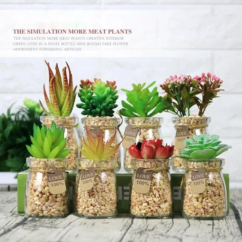 Simulation Of Green Plants And Succulent Plants Creative Indoor Home False Potted Windowsill Ornaments False Flower Ornaments