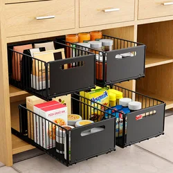 Kitchen Storage Rack Pull Out Cabinet Organizer Slide Drawer Storage Tray Seasoning Bottle Spice Storage Rack Kitchen Organizer