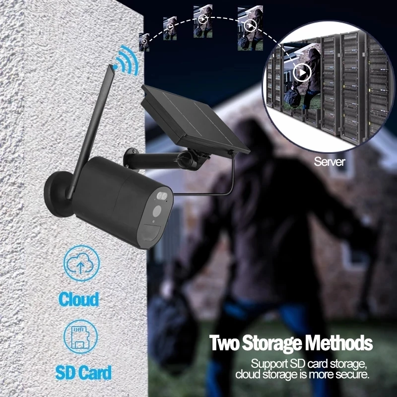 4G SIM كاميرا تعمل بالطاقة الشمسية واي فاي أمن الوطن في الهواء الطلق 1080P HD PIR كشف اللون للرؤية الليلية مراقبة لوحة طاقة شمسية بطارية الكاميرا #3
