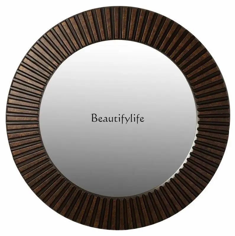 European decorative mirror dining side wall art wall hanging mirror simple enigma mirror round