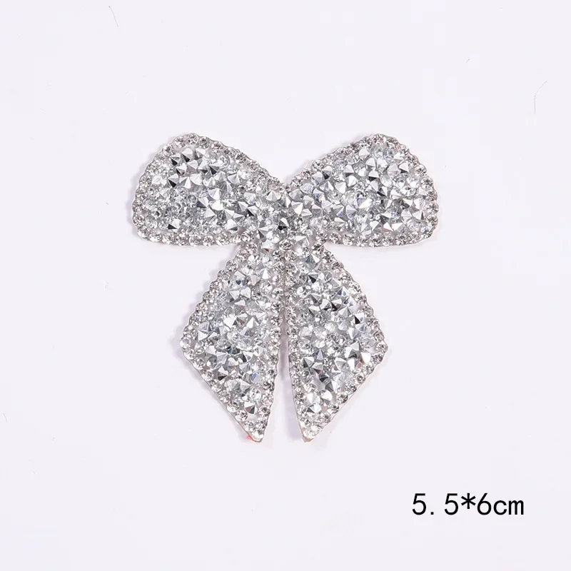 3d Crystal Rhinestone Handmade Beaded Bow Patches Iron on Sequin Patch for Clothing Girl Clothes Thermo Adhesive Applique Stick