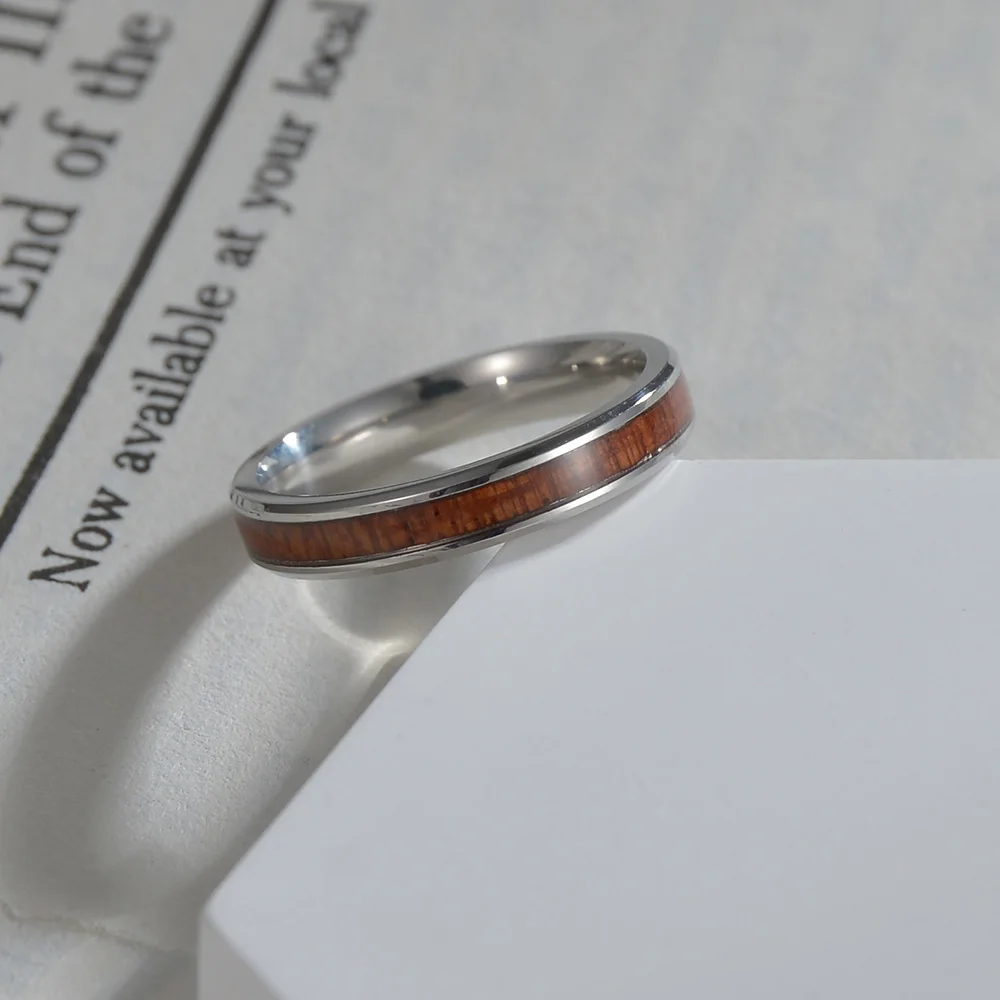 2022 New 4mm Women's Stainless Steel Wedding Ring Opal Meteorite Abalone Shell Ring Jewelry for Women's