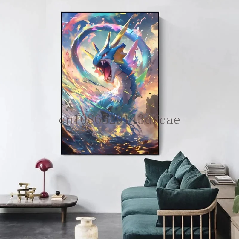 ญี่ปุ่นอะนิเมะ Pokemon โปสเตอร์ตกแต่ง Pikachu Charizard Blastoise Wall Art ภาพวาดผ้าใบ Modern Room ตกแต่งภาพ