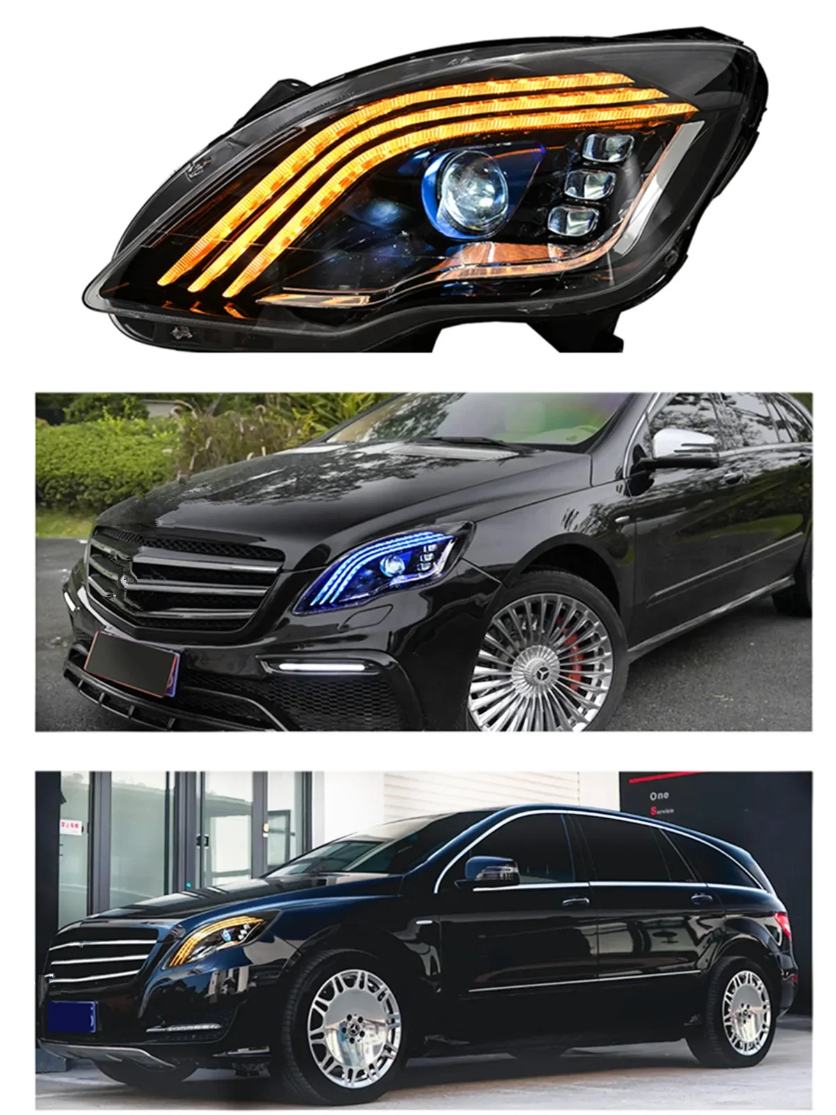 

Pop Car Front Lamps Accessories For Mercedes Benz R Class W251 2010-2017 Maybach Style Head Light Modified Daytime Running Ligh