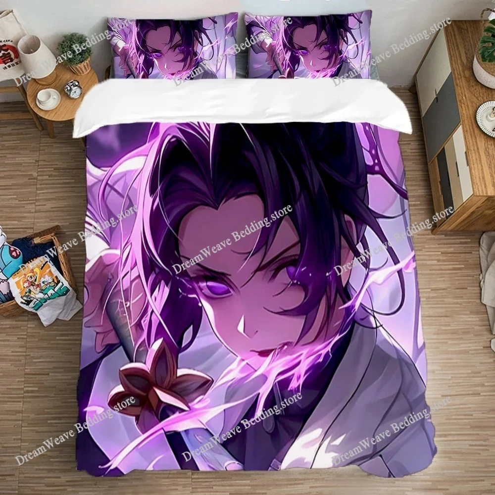 

Art Bedding Set Double Size Anime Kochou Shinobu Queen Bed Comforter Sets Quilt Cover Fashion Duvet Covers Pillowcase Linen Home