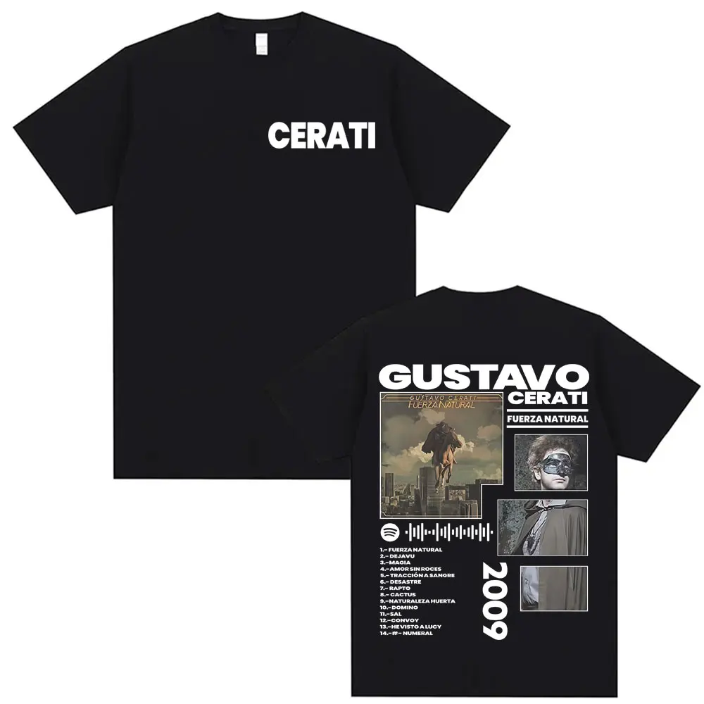 

Gustavo Cerati Fuerza Natural Album Tour Merch T-shirts Men Clothing High Street Punk Hip Hop T Shirt Hot Sale Oversized T-shirt