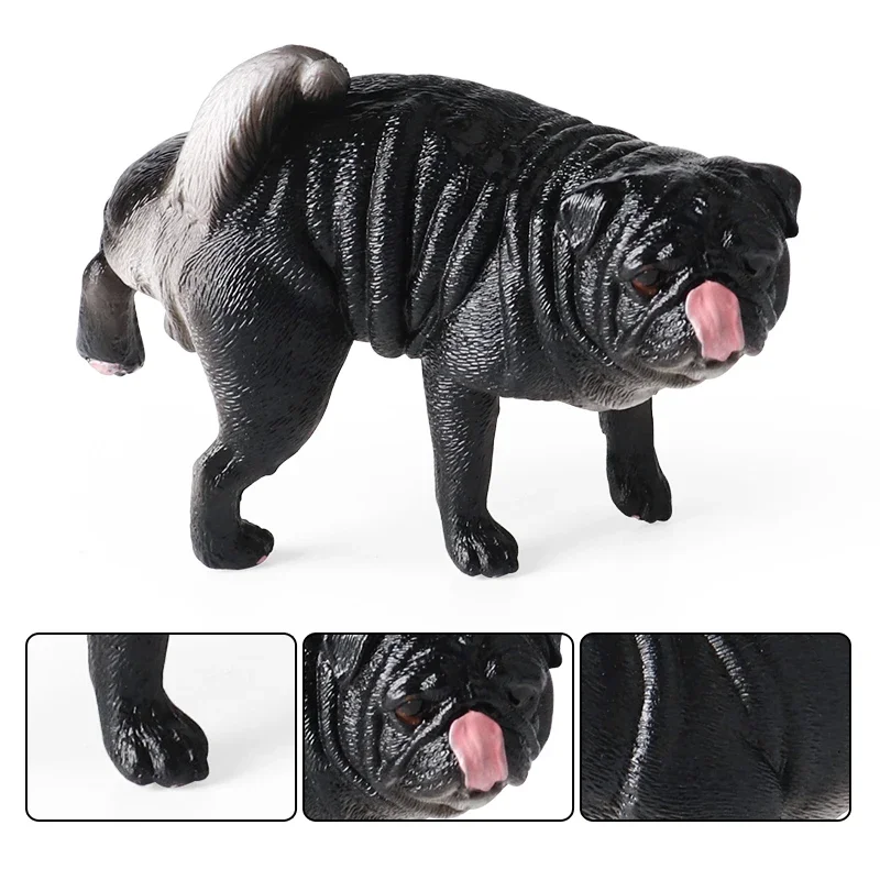 Oenux Kitty Dog Animals Model Action Figure Siamese Husky Pug Rottweiler Puppy Figurines PVC Cute Collection Toy Kids Gift