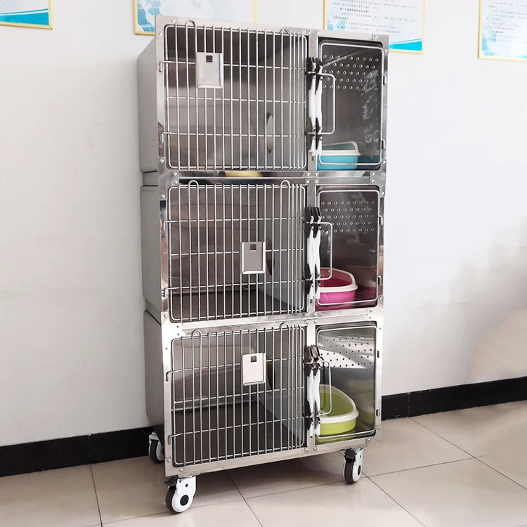 Picture 3: Cat Boarding Cages for Pet Grooming Salon Pet Hospital Stainless Steel Veterinary Cage
