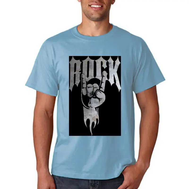 Title: Men tshirt 80s Rock Hand Sign Rock and Roll   Rock   T Shirt women T-Shirt tees top