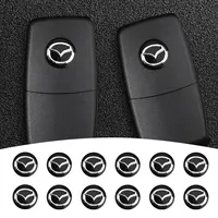 New 14mm 3D Aluminum Car Styling Key Sticker Remote Fob Decal Emblem For Mazda 3 Mazda 6 Performs Axela Demio CX3 CX5 MP MS CX7