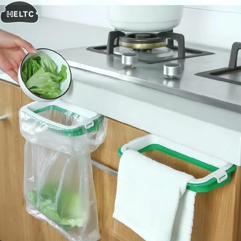 Trash Garbage Hanging Bag Hanger Kitchen Support Cabinet Stand Trash Rack Home Kitchen Waste Bag Storage Holder Fixing Frame