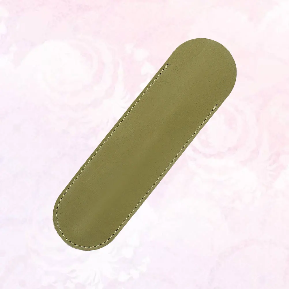 

Pen Pouch Holder Single Pencil Bag Case for Fountain Ballpoint Pen Olive Green Small Size Retro Design