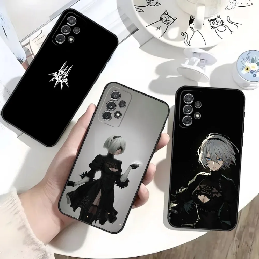 N-NieR A-Automata 2B Phone Case For Samsung S25,S24,S21,S22,S23,S30,Ultra,S20,Plus,Fe,Lite,Note,10 Black Soft Shell