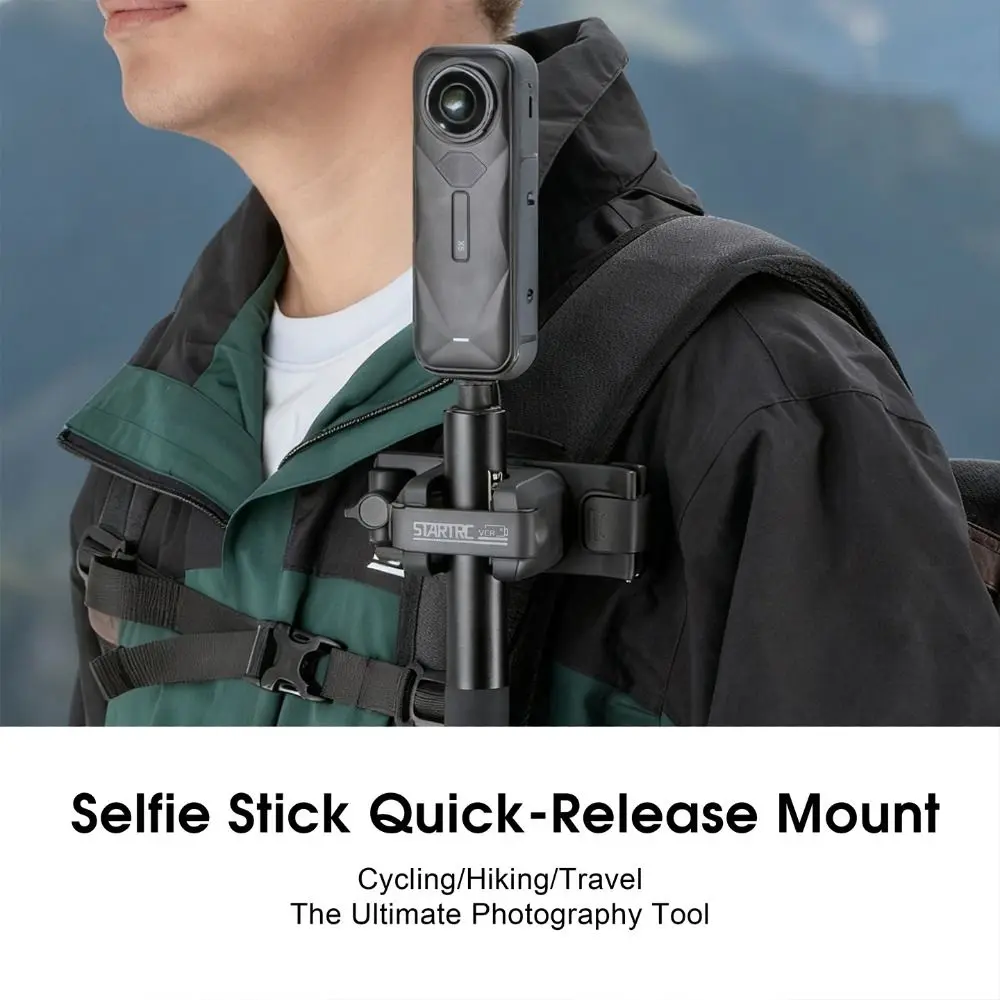 

Quick Release Selfie Stick Holster Adjustable Hands-free Backpack Belt Camera Holder 2-IN-1 Stable for Insta360/DJI