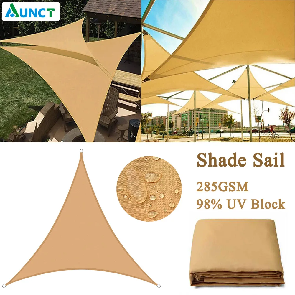 

Sand Yellow triangle Sunshade Outdoor Sun Shelter Waterproof awnings Protection Canopy Garden Patio Pool Shade Sail