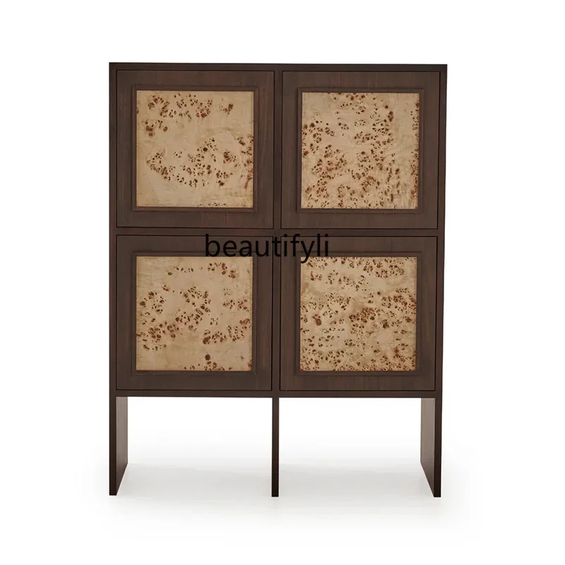 

Medieval solid wood porch cabinet French natural texture living room sofa retro side cabinet storage, storage cabinet