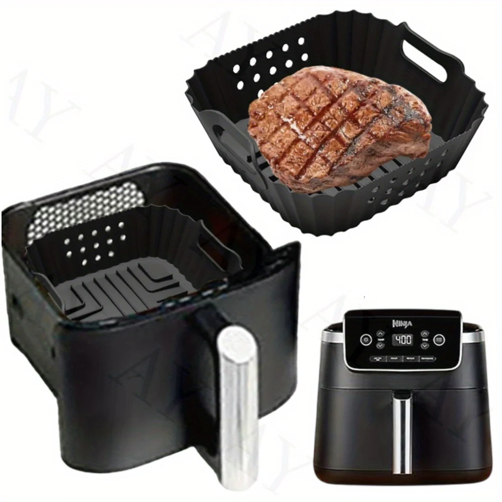 9inch Reusable square Air Fryer Silicone Liners for Ninja AF140 AF141 AF180 AF181 Air Fryer for Philips HD9270 Basket Baking