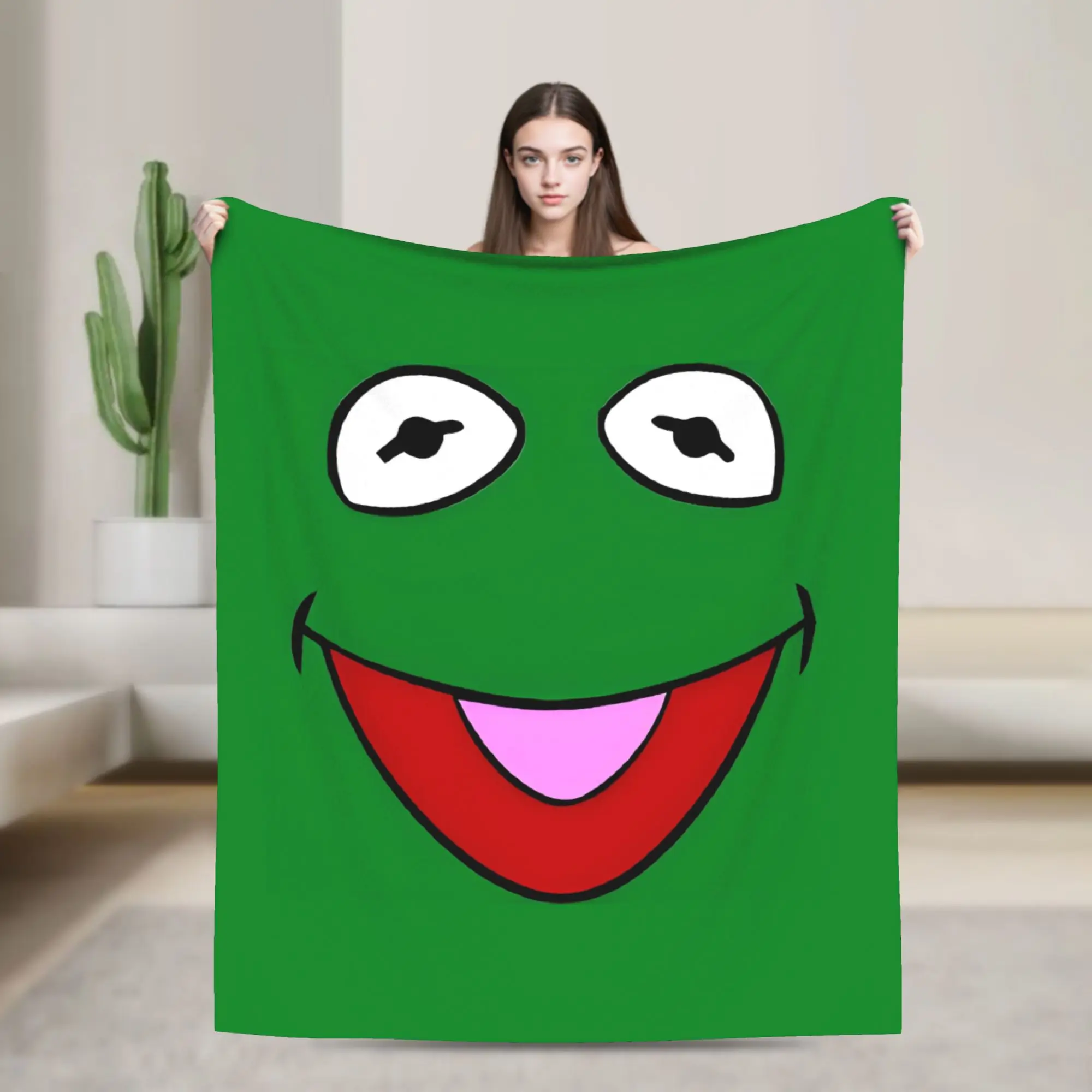 Sesames Streets Cookie Monster Smiling  Blanket Cover  Flannel Throw Blanket Airplane Travel Decoration Soft Warm Bedsprea,