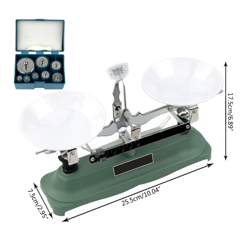 100g/200g/500g/0.5g Mechanical Lab Tray Balance Scale Balance Scale with Weights  Physics Laboratory Teaching Tool