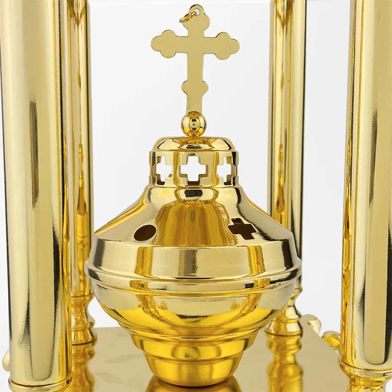 HTISOK Orthodoxes Räuchergefäß aus Legierung, katholische religiöse christliche Geschenke, Kirchendekoration, Räucherbrenner-Zubehör, Quemador De Incienso – Detail 6