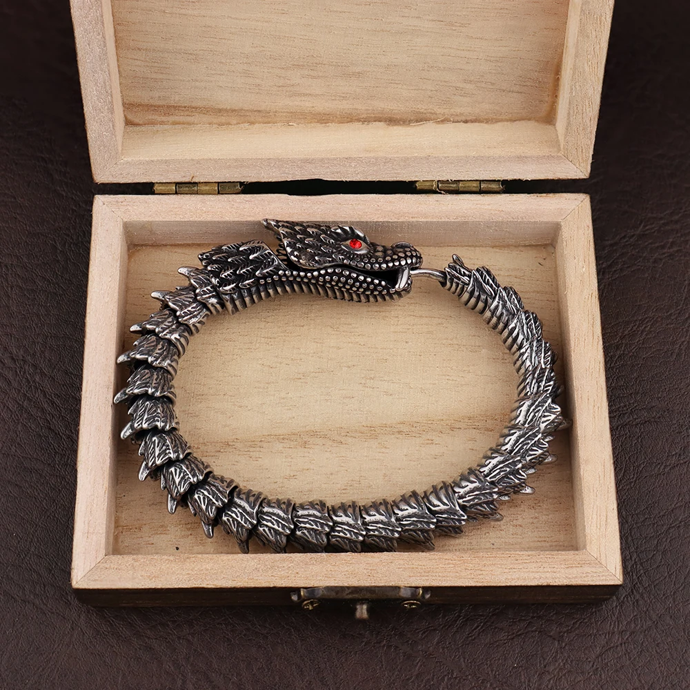 Edelstahl Punk Rock Schlange Armbänder für Männer Vintage Persönlichkeit Tier Armreifen Amulett Kreative Partei Schmuck Dropshipping