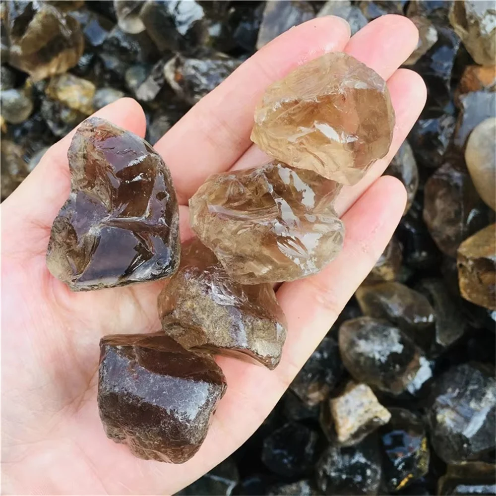 Wholesale natural smoked quartz stone blank smoked quartz stone original crystal healing home decor energy stone