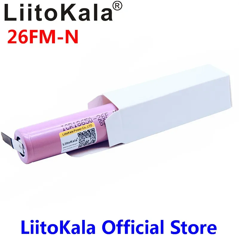 LiitoKala 18650 2600mAh Lithium Ion Rechargeable Battery ICR18650-26FM 20A Discharge Li-ion Battery 15A Cell + DIY Nickel