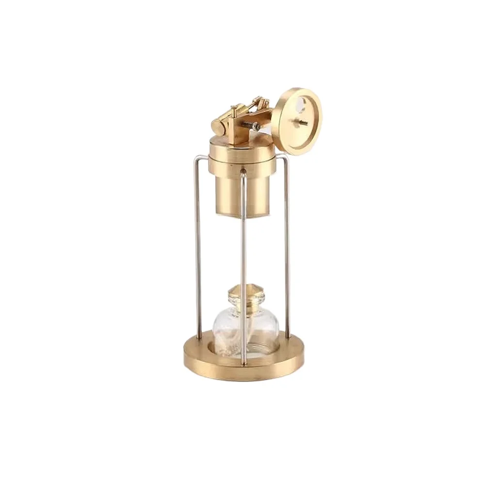 

Miniature Retro Brass Steam Engine Mechanical Model Tabletop Ornament Gifts Exquisite Single Cylinder Metal Engine Model
