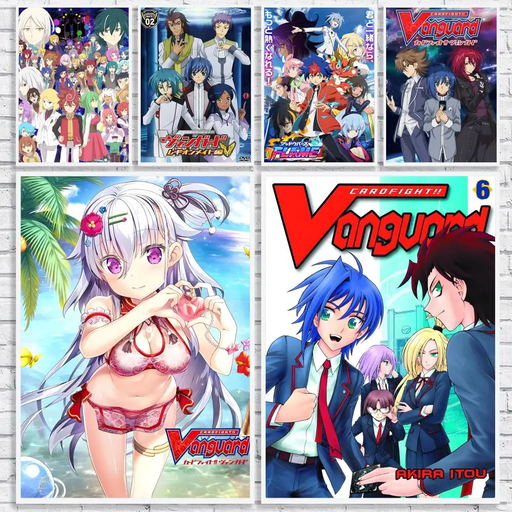 Card Anime C-CARDFIGHT Vanguard Poster Versatile HD Waterproof Wall Art Self-Adhesive Decor for Any Space Ideal Gift